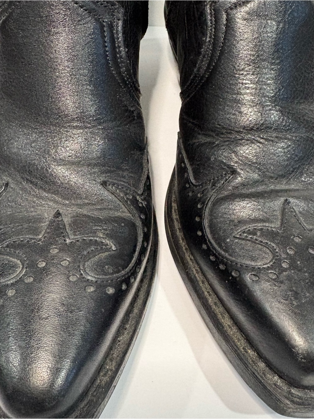 Abilene Men's 8 Black Cowhide Leather Side Zip Western Boots Made in USA 6444 - Picture 2 of 12